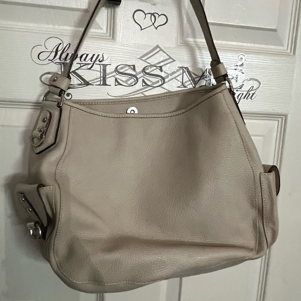 Dooney & Bourke Taupe Leather Shoulder Bag